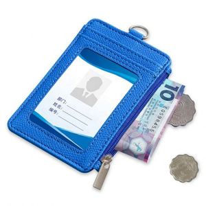 Cartera Delgada Minimalista de Cuero con Cierre y Protección RFID para Hombre y Mujer, Tarjetero de PU con Cordón para Identificación - Product Image 1