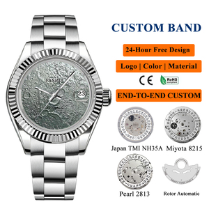 Servizio di Personalizzazione OEM/ODM, Orologi Meccanici Automatici Pearl 2813 con Quadrante Rilievo Superficie <span class=keywords><strong>Lunare</strong></span> per Uomo - Product Image 1