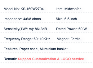 ลำโพงวูฟเฟอร์ขนาด <span class=keywords><strong>6.5</strong></span> นิ้ว สำหรับเสียงกลาง-เบส ระบบเสียงไฮไฟ ตะกร้าอลูมิเนียม ลำโพงสำหรับใช้ในบ้าน กำลังขับ 80 วัตต์ ไดรเวอร์ <span class=keywords><strong>6.5</strong></span> นิ้ว - Product Image 5