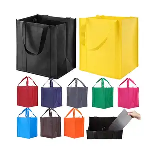 Factory Wholesale Customized Grocery Bags Reusable Foldable For Shopping Heavy Duty Large Tote Non Woven Bags With Logo
