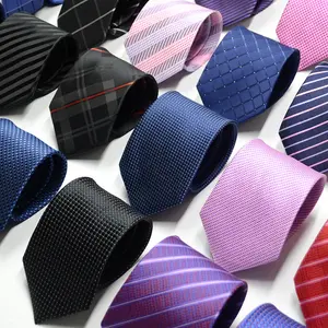 großhandel 100 farben herren business-krawatten solide farbe streifen bezahlt sonderangebot günstige polyester herrenkrawatte seide handgefühl krawatte