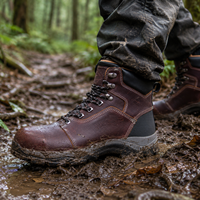 Botas de Seguridad con Puntera de Material Compuesto, Botas de Trabajo de Cuero Nubuck Genuino, Forro Impermeable, Entresuela Antipinchazos, Suela de Goma MD EVA