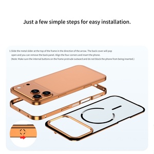 เคสโทรศัพท์แม่เหล็กแบบด้าน วัสดุ PC สำหรับ iPhone 17 14 15 16 Pro Max พร้อมกรอบระบายความร้อนอะลูมิเนียมอัลลอยด์ ป้องกันการกระแทก ขายดี - Product Image 3