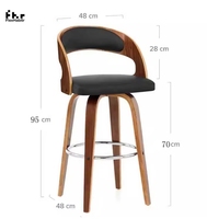 Wabi-sabiretro restaurant salle à manger en bois chaises de bar café comptoir avant dossier en bois tabouret de bar rembourré pour hôtels