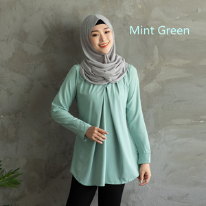 Moyen-orient malaisie 2022 nouvelle chemise pour femmes musulmanes modeste femmes Top uni <span class=keywords><strong>pas</strong></span> <span class=keywords><strong>cher</strong></span> vente en gros - Product Image 6