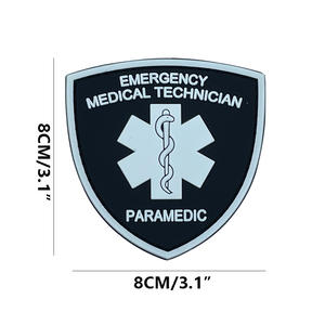 Parche Táctico de PVC 3D PARAMEDIC, Moldeado por Inyección, Colores Personalizables, Accesorios de Ropa para Rescate Médico de Emergencia YYQN - Product Image 4