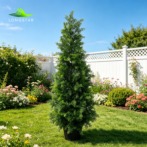 Árbol Artificial de Cedro Resistente a los Rayos UV de 120 cm, Arborvitae en Maceta, Ciprés, Arbusto Perenne, Planta Perenne para Interiores y Exteriores para Jardín - Product Image 1
