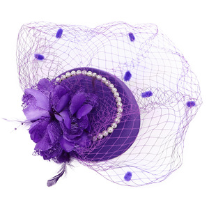 New <strong>Fascinator</strong> for Stewardess Women Tea Party Wool Elegant Church Hats <strong>Small</strong> Party Top Hats Designer Women Hats - Product Image 4