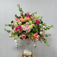 Grande boule de centre de table artificielle en rose magenta de 100 cm, arrangements floraux pour mariage, décorations pour le thé de l'après-midi