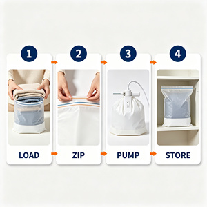 Bolsas de Almacenamiento al Vacío Eléctricas con Bomba, Organizador Vertical Ahorrador de Espacio para Ropa y Ropa de Cama - Product Image 3