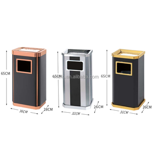 Cubo de basura para interiores comerciales, cubos de basura negros de Metal, cubos de basura grandes de acero, cubo de basura con tapa - Product Image 5