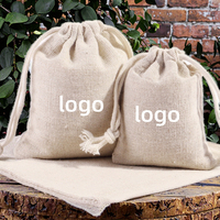 Grande Vente : Sac Pochette Écologique Réutilisable en Coton Organique, Toile et Lin avec Cordon de Serrage, Impression Logo Personnalisée