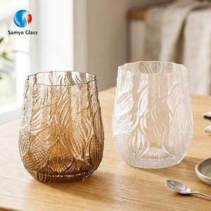 Verres à eau en cristal soufflé à la main Samyo, gobelets soufflés à la main, verres à boire de 330 ml pour restaurant Michelin - Product Image 1