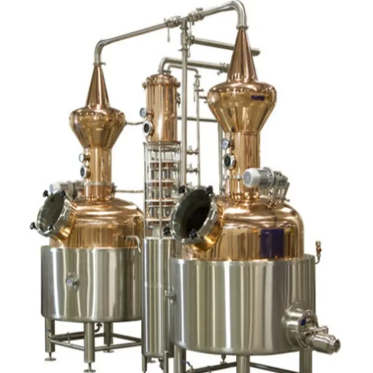 Fábrica Púrpura Cobre Vodka Whisky Brandy Ron Gin Destilería Máquina Purificación Destilador Alcohol Máquina para hacer vino