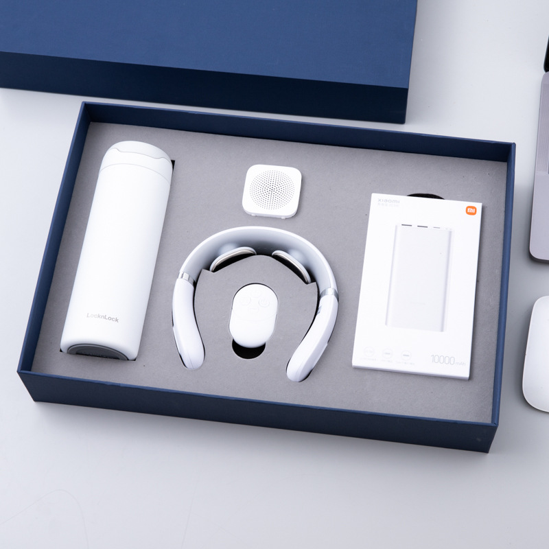 Taza blanca "lock-and-go" + altavoz Xiaoai + protector de cuello + batería externa