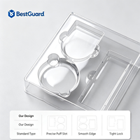 Vassoio Blister Vuoto Personalizzato in PET Riciclabile da 1mm, Confezione Blister Quadrata con Cerniera Trasparente per Cosmetici, Logo Personalizzato