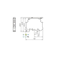 Nouveau connecteur de rail DIN 3246434 Borniers de rail DIN TB 4-HESILED 24 (5X20) I Bornier de fusible Connecteur d'alimentation