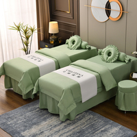 Housse de lit de spa de luxe en vinyle pour salon de beauté, avec trou ouvert, pour lit de massage doux