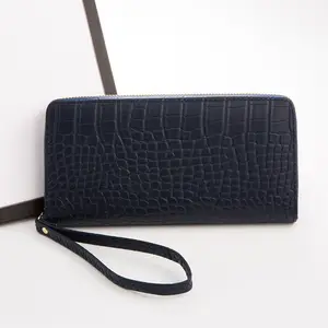 Large Capacity PU Leather Handbag With Zipper Long Crocodile Design Women Unisex Ladies Wallet 5.5 Inch Mobile Phone Coin Purse