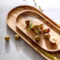 Maison naturelle Premium Quality Runway Shape Stockage en bois d'olivier Plateau de service Assiette pour boisson Café Thé Snack Fruits Tapas