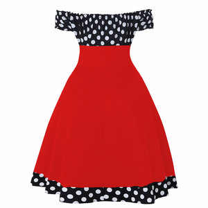 <span class=keywords><strong>Robe</strong></span> trapèze boutonnée à pois pour femme, style <span class=keywords><strong>pin</strong></span>-<span class=keywords><strong>up</strong></span>, vintage rockabilly, épaules dénudées, pour l'été, robes de soirée skater, sexy, Vestidos - Product Image 5