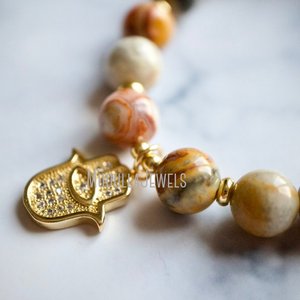 WMB44243 agata polso <span class=keywords><strong>Mala</strong></span> perline Crazy Lace Agate bracciale a forma di mano gioielli Yoga gioielli spirituali braccialetto Boho - Product Image 4