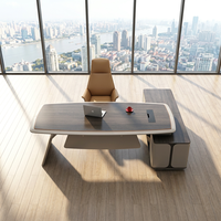 Bureau de direction futuriste bicolore, design épuré, esthétique haut de gamme pour des performances optimales