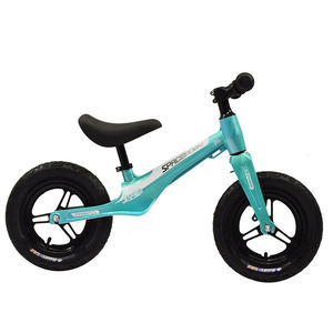 Vélo d'équilibre à une vitesse, cadre en plastique et acier, 12 pouces, avec roues d'apprentissage, <span class=keywords><strong>sans</strong></span> pédales, pour filles de 2 à 5 ans, bleu - Product Image 5
