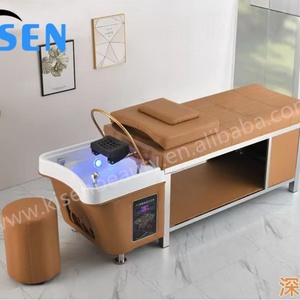 เตียงสระผมสำหรับร้านเสริมสวย ยี่ห้อ Kisen จากโรงงานจีน รับผลิตแบบ OEM/ODM พร้อมระบบน้ำหมุนเวียนและอบไอน้ำ - Product Image 4