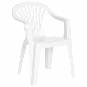 Sedia Monoblocco in Resina Lyra Bianca con Schienale Basso - Product Image 1