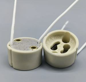 Huayi GU10 MR16セラミックライトソケットホルダープラスチックランプコネクタネジ式LEDハロゲン電球端子ベース継手 - Product Image 1