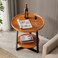 Table de salon en bois rustique, canapé, Table d'appoint moderne, Simple, nordique, multifonction, métal, café, fer, table à thé