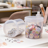 Boîte de rangement transparente en PP recyclable pour bijoux, bagues, clous d'oreilles, petites pièces, organisateur cylindrique