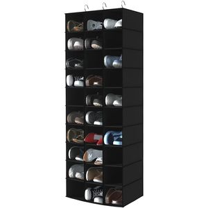 Hanging Shoe Organizer 30 Sections Rectangular Hook Type <b>Wall</b> <b>Mount</b> Storage <b>Shelves</b> For Closet Shoes - Product Image 1