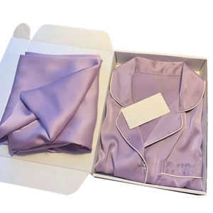 Pijama yeni uzun kollu uzun pantolon japon düz renk eğlence buz ipek ev tekstili takım dışında takılabilir - Product Image 1