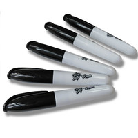 Marqueur permanent noir en plastique pour le mini-golf, pour enfants, école, bureau, avec trou de suspension, pointe fine Sharpie pour plastique, métal