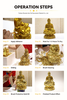 Jinzi Fourniture Professionnelle Flocons de Feuille d'Or Feuilles de Feuille d'Or pour l'Artisanat Statue de Bouddha Déco
