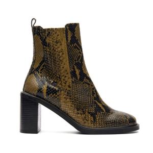 <span class=keywords><strong>Botas</strong></span> hasta la rodilla con diseño de serpiente para mujer, botines de piel de pitón con tacón de bloque, botines de invierno con tacón cuadrado - Product Image 1