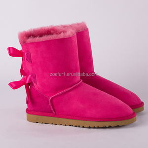 Botas de Nieve de Piel de Oveja Cálidas de Invierno con Diseño de Venta Caliente Bailey Bow II para Mujer Alta - Product Image 4