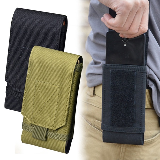 6\" Tactical Molle Waterproof Phone Pouch Universal EDC Security Accessory Kit Waist Bag Phone Cover Case Mobile Phone Carry Bag