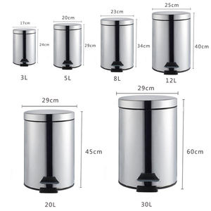 Tempat Sampah Pedal Kaki Stainless Steel 3L 5L 12L Ramah Lingkungan untuk Dapur & Kamar Mandi - Produk Baru Terlaris - Product Image 6