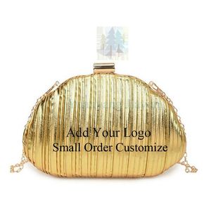 Sac à main de soirée pour femme de haute qualité avec fermoir fantaisie, sac à bandoulière rectangulaire de luxe personnalisé avec chaîne - Product Image 2