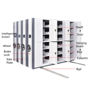 Kim loại giá khối lượng Kệ thư viện thép tài liệu di chuyển lưu trữ di động trượt lưu trữ hệ thống nộp hồ sơ Tủ compactor - Product Image 2