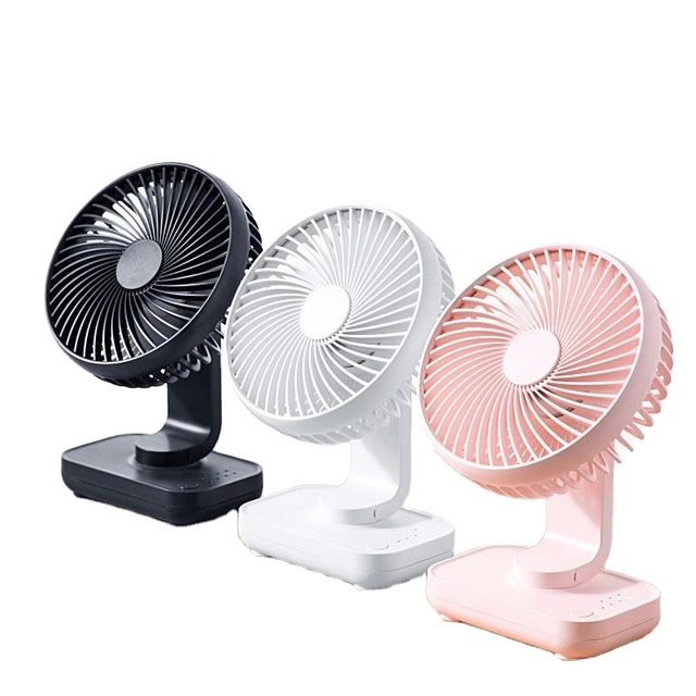 Portable Mini Desk Fan Electric 4000mAh 4-Speed Touch Control Rechargeable with Wind Mute for Car Home Hotel Outdoor Use Plastic