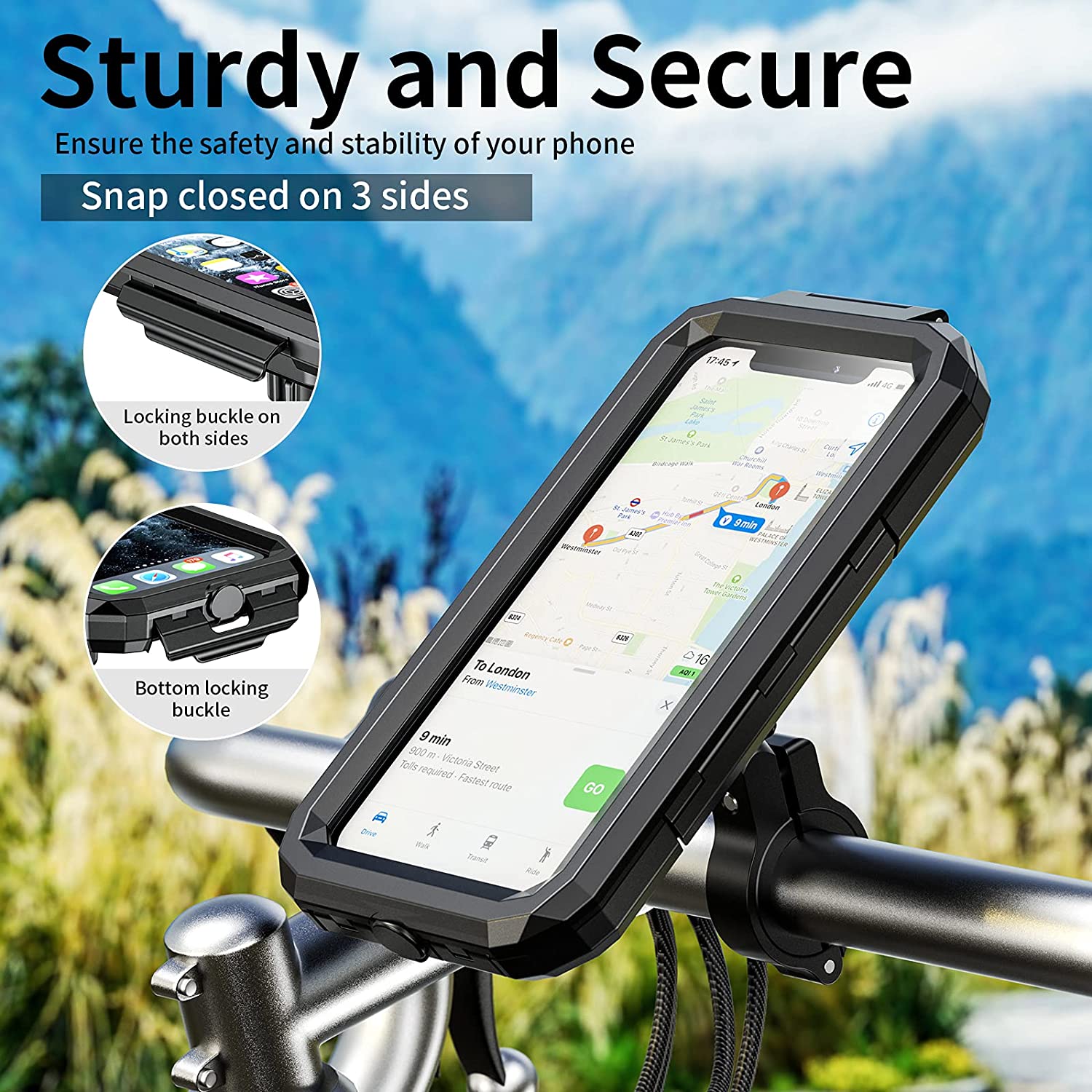 Водонепроницаемый велосипедный держатель для телефона, водонепроницаемый держатель для телефона на руль мотоцикла или велосипеда