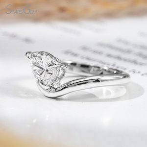 Starsgem Bague en or 10 carats avec diamant de laboratoire taille poire 1 carat HPHT CVD, certifiée IGI, or blanc ou jaune, unisexe - Product Image 2