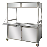 Camion de restauration mobile multifonctionnel pliable en acier inoxydable amovible pour hot-dogs, stand extérieur, marché nocturne, usage commercial