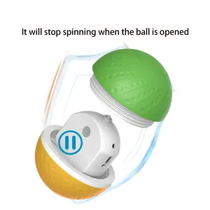 ลูกบอลอัจฉริยะแบบโต้ตอบสำหรับสุนัขลูกบอลอัจฉริยะชาร์จไฟผ่าน USB ลูกบอลของเล่นสุนัขวิ่งอัตโนมัติใหม่พร้อมไฟหลากสี