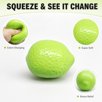 Jouet Squishy Changeant de Couleur Citron Anti-Stress, Jouets Fidget à Presser, Balle Anti-Stress Souple Citron Vert