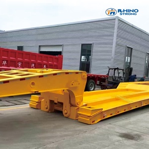 3/4/5 essieux 80T conception excavatrice chargeur détachable col de cygne lowboy camion remorque lit <span class=keywords><strong>bas</strong></span> semi-remorque à vendre - Product Image 3